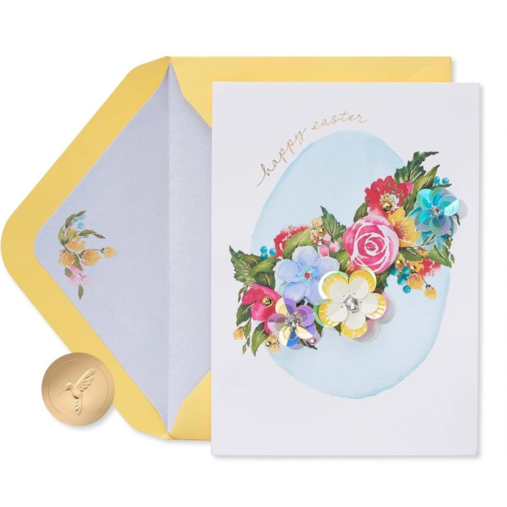 Papyrus Easter Card | Embellished Floral Egg